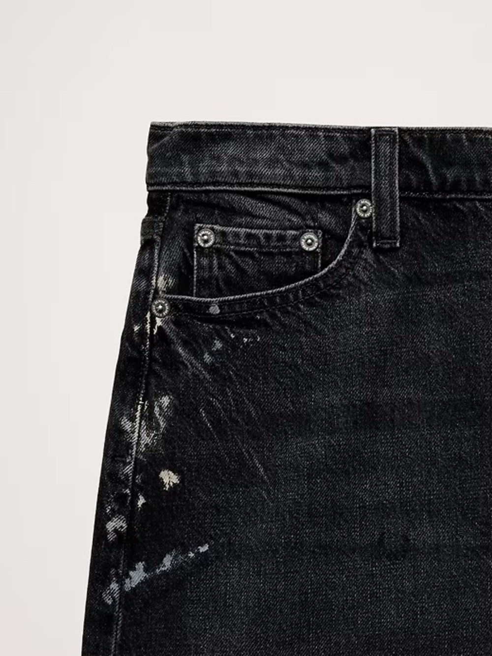 NWT! Banana Republic Mid Rise Barrel Ankle Splatter Black Jean(#825213)🩷 - Picture 4 of 6